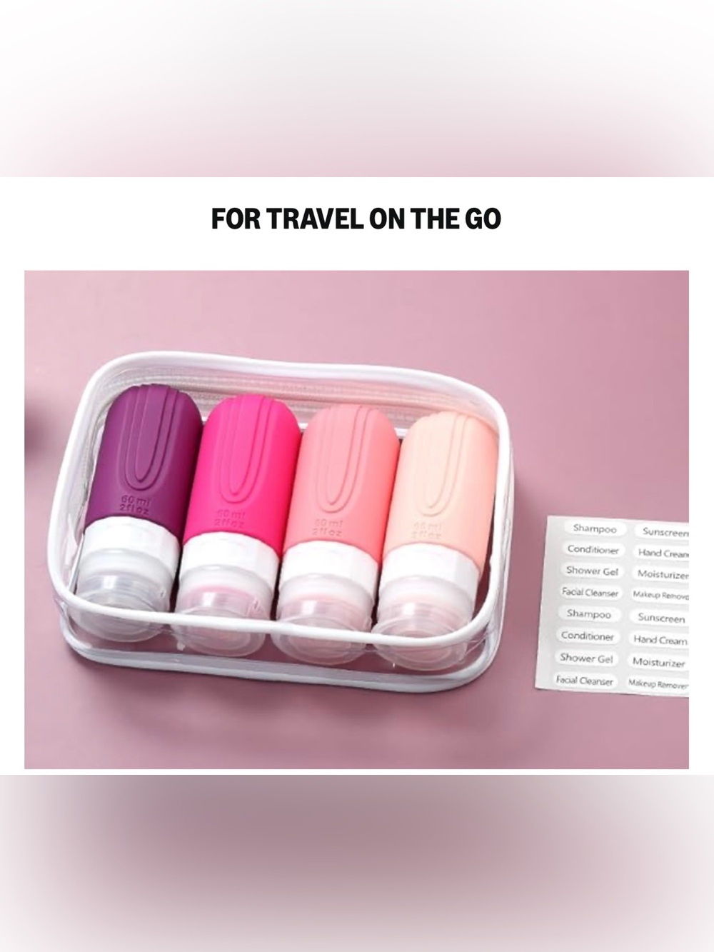 2oz Travel Silicone Refillable Bottle Set